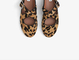 CRISS CROSS BALLET FLATS IN LEOPARD HAIRCALF