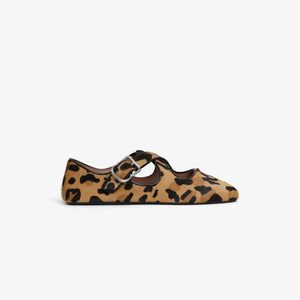 CRISS CROSS BALLET FLATS IN LEOPARD HAIRCALF