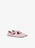 CRISS CROSS BALLET FLATS IN PATENT CALFSKIN PINK