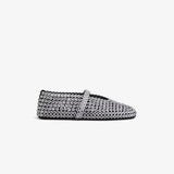 BALLET FLATS IN GLASS EYELET SUEDE GOATSKIN