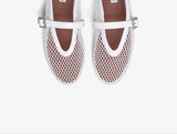 BALLET FLATS IN FISHNET white