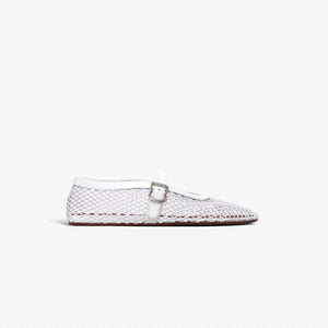 BALLET FLATS IN FISHNET white