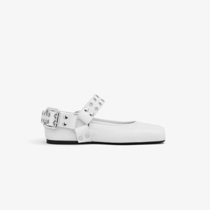 BIKER BALLET FLATS IN CALFSKIN