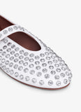 strass lambskin ballet flats