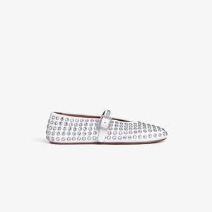 strass lambskin ballet flats