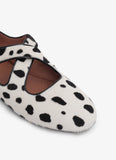 CRISS CROSS BALLET FLATS IN DOTS HAIRCALF spot