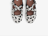 CRISS CROSS BALLET FLATS IN DOTS HAIRCALF spot
