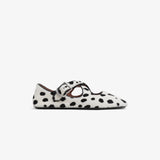 CRISS CROSS BALLET FLATS IN DOTS HAIRCALF spot