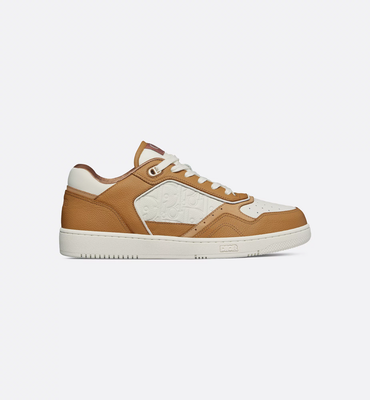 B27 Uptown Low-Top Sneaker Cognac and White Grained Calfskin