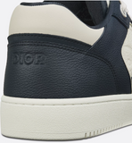 B27 Uptown Low-Top Sneaker Navy Blue and White Grained Calfskin