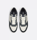 B27 Uptown Low-Top Sneaker Navy Blue and White Grained Calfskin