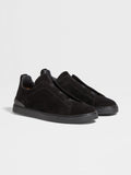 Men's Black Suede Triple Stitch Sneakers