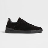 Men's Black Suede Triple Stitch Sneakers
