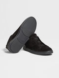 Men's Black Suede Triple Stitch Sneakers