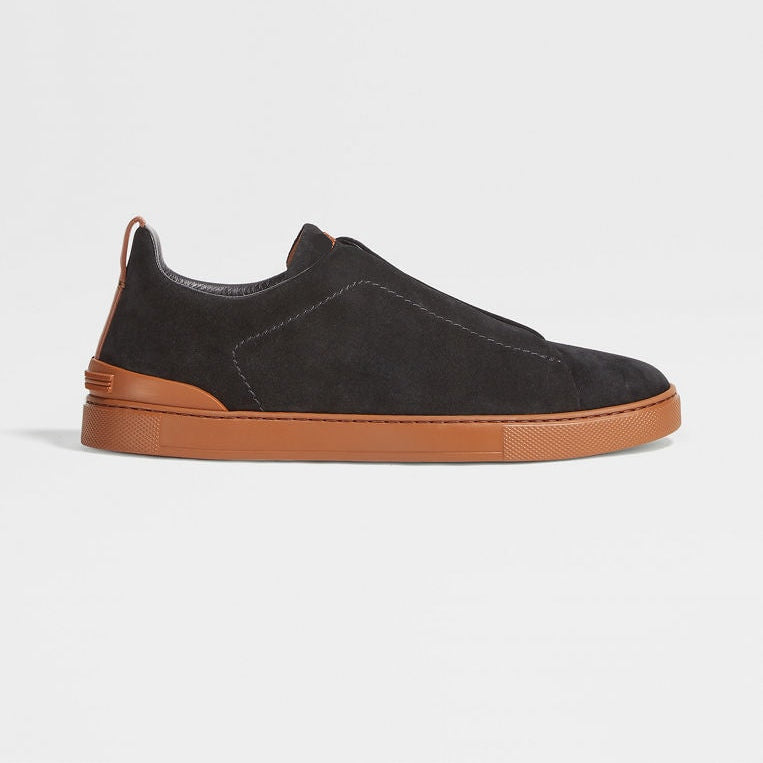 Men's Suede Triple Stitch Sneakers black