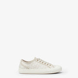 Male Female Fendi Male Female Domino White FF fabric low-tops