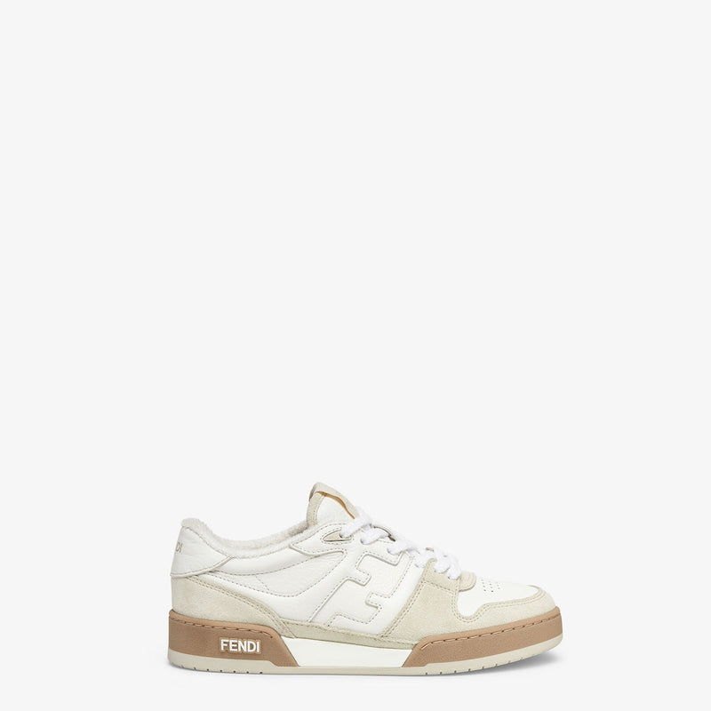 Male Female TIMELESS Fendi Match White suede low tops