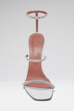 Gilda Sandal White Nappa and White Crystals