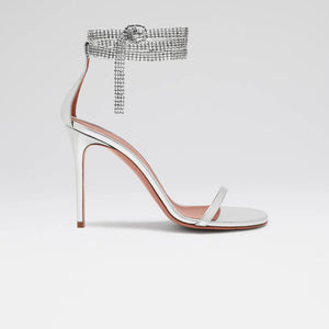 Giorgia Crystal Sandal 105 Silver Mirror white