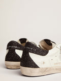 Women Super-Star in nappa leather with gold glitter star and black glitter heel tab