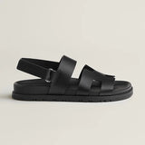 Male Female Genius sandal noir Techno-sandal in calfskin