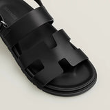 Male Female Genius sandal noir Techno-sandal in calfskin
