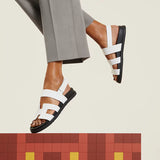 Male Female Genius sandal blanc Techno-sandal in calfskin