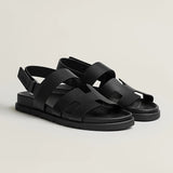 Male Female Genius sandal noir Techno-sandal in calfskin
