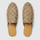 Male Women's Princetown slipper Beige and ebony Orignal GG canvas