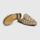 Male Women's Princetown slipper Beige and ebony Orignal GG canvas