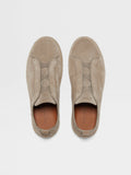 Beige Suede Triple Stitch Espadrilles