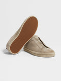 Beige Suede Triple Stitch Espadrilles