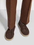 Beige Suede Triple Stitch Espadrilles