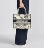 Medium Book Tote Latte and Black Zodiac