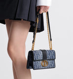30 Montaigne East-West Bag with Chain Blue
