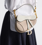 Saddle Bag with Strap Two-Tone Latte and Trench