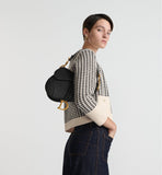 Saddle Bag with Strap Black Grained Calfskin