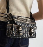 Small camp Bag Blue Oblique Embroidery