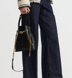 Medium C'est Bag Black Embossed Calfskin