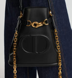 Medium C'est Bag Black Embossed Calfskin