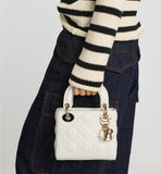 Mini Lady Bag Latte Cannage Lambskin