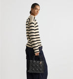 Small Book Tote Black Macrocannage Calfskin