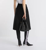 Medium Signature Bucket Bag Black Grained
