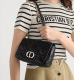 Small Soft Caro Bag Black Macrocannage Lambskin