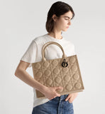 Medium Book Tote Powder Beige Macrocannage