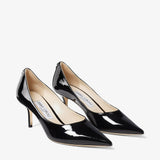 Love 65 Black Patent Leather Pumps with JC Emblem
