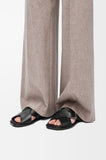Petal Belt flat sandal in vegetable-tanned calfskin