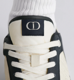 B27 Uptown Low-Top Sneaker Navy Blue and White Grained Calfskin