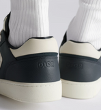 B27 Uptown Low-Top Sneaker Navy Blue and White Grained Calfskin