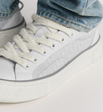 B33 Spin Sneaker White Smooth Calfskin and Oblique Jacquard